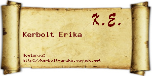 Kerbolt Erika névjegykártya